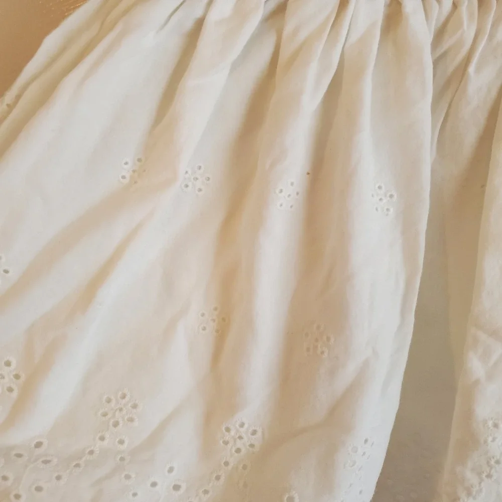 OshKosh Bgosh Baby Girls Denim and White‎ Eyelet Lace Overall Dress 4t